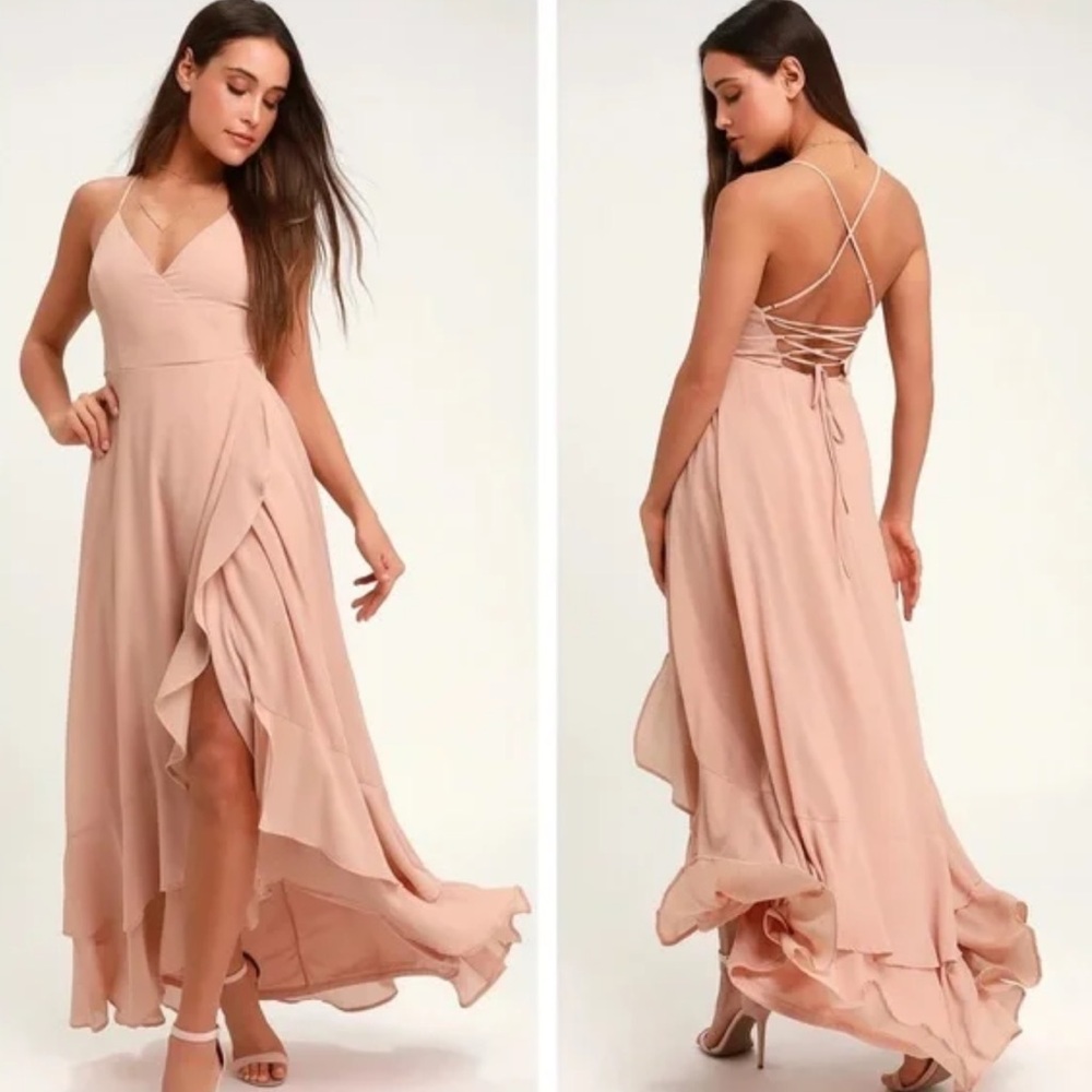 Lulu's Blush Pink Maxi Dress